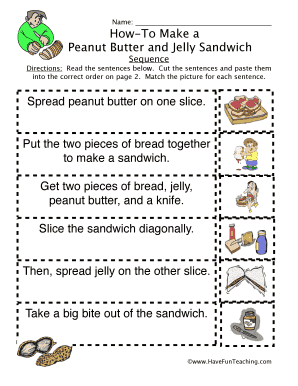 How to Make a Sandwich Worksheet PDF  Form