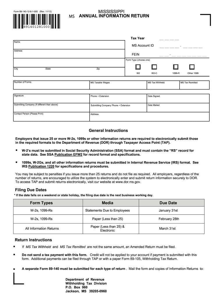 Get and Sign Ms 89 140  Form 2012