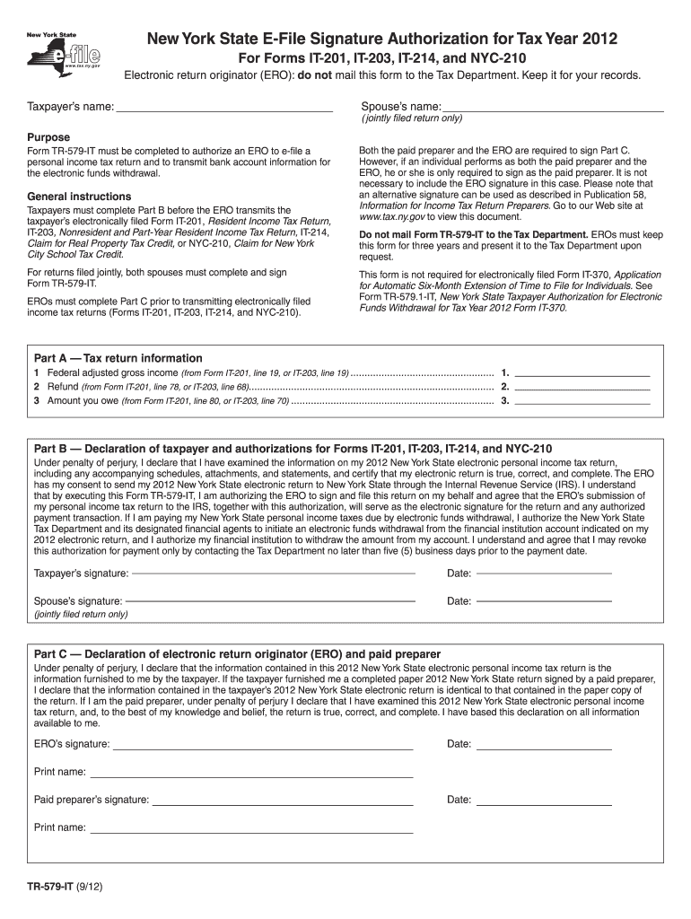  Nys E File Signature Authorization Form 2020