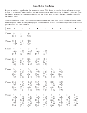 Round Robin Fillable  Form