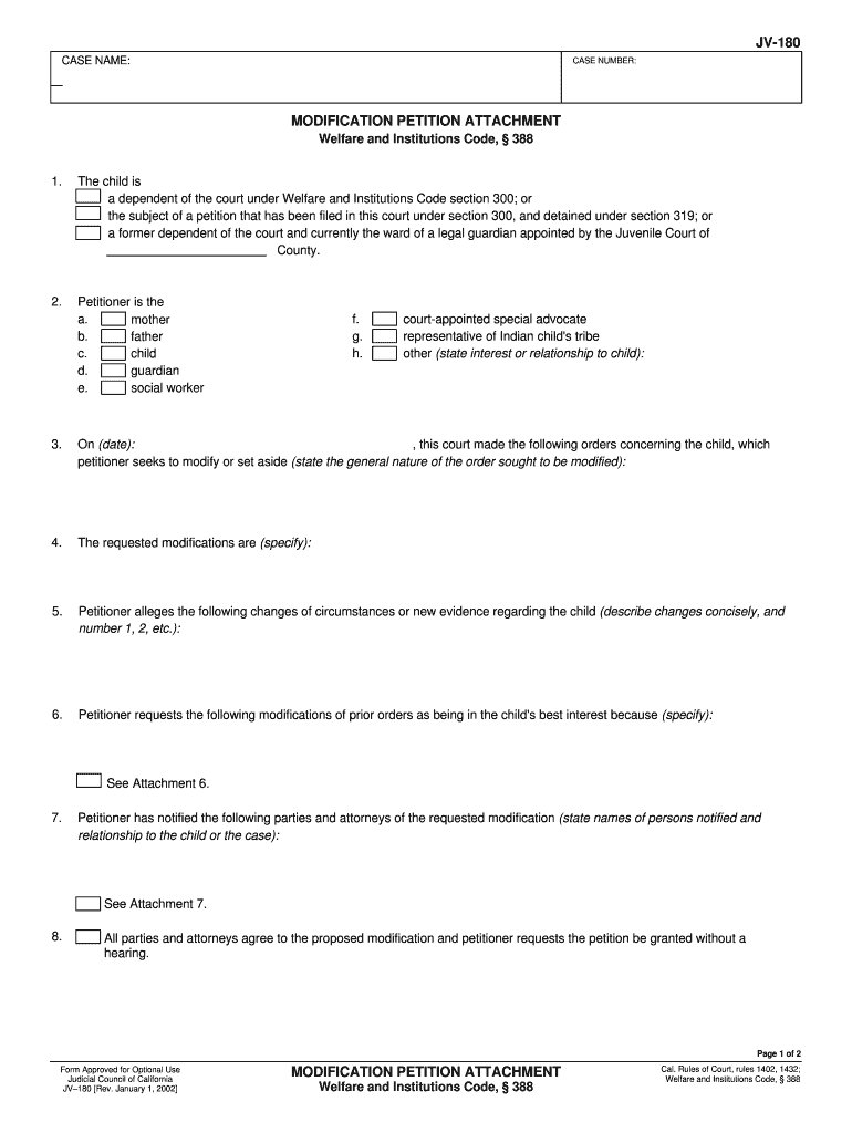  Welfare and Institutions Code Section 388 Petition Fillable Form 2002