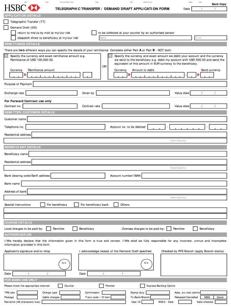 Application for Telegraphic Transfer Nbd  Form
