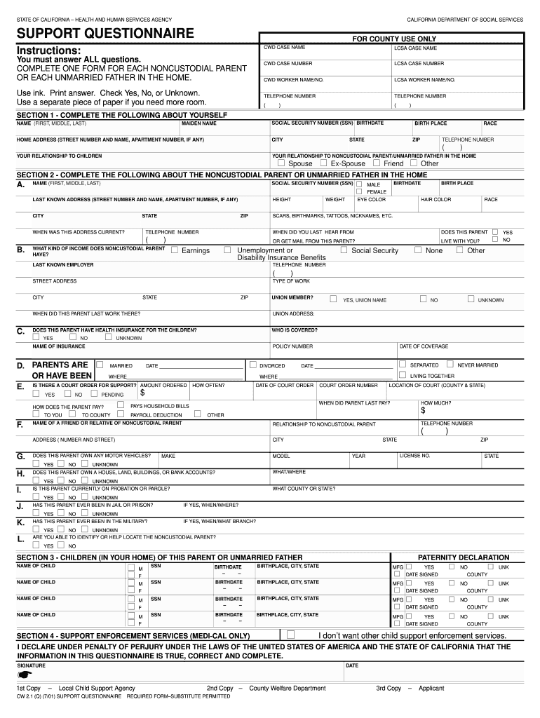 Cw 21 Q Form