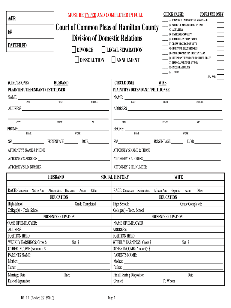 Printable Dissolution Papers for Ohio  Form