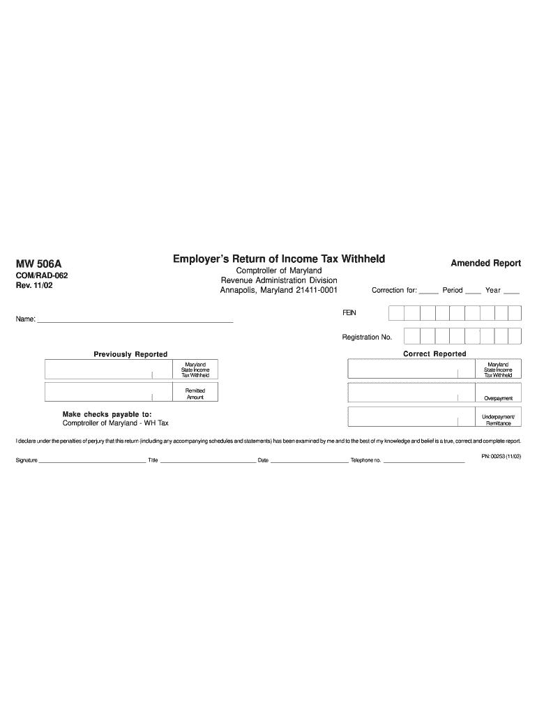  Md Form 506 2019