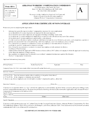 Workers Comp Waiver Form Arkansas