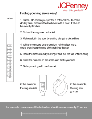 Jcpenney Ring Size Chart  Form