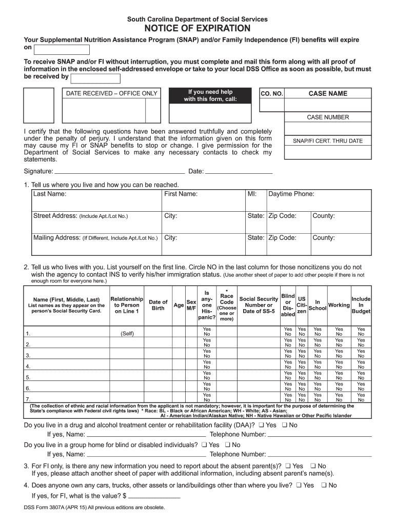 Form Dss 3807a Form