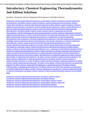 Introductory Chemical Engineering Thermodynamics Solution  Form