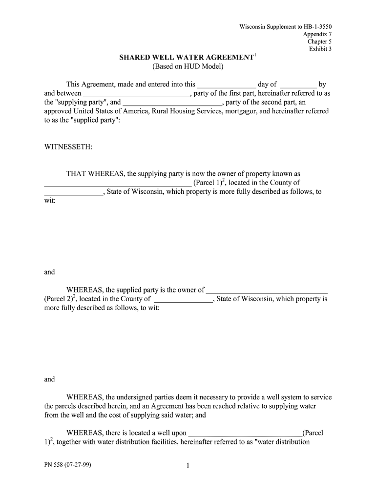 Shared Well Agreement Template