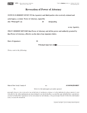 Revokation of Power of Attorney Form