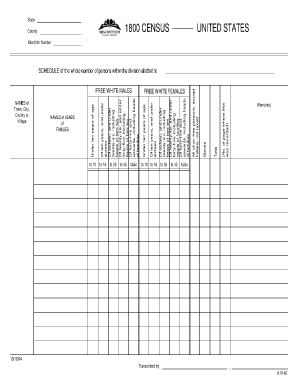 Blank Census Forms Excel