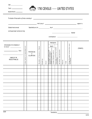 1790 Census Blank Form Mymcpl