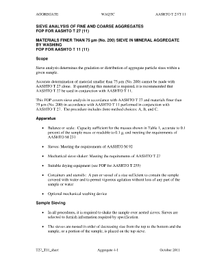 Aashto T 27 PDF  Form