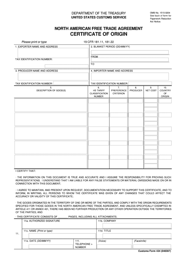 Nafta Form