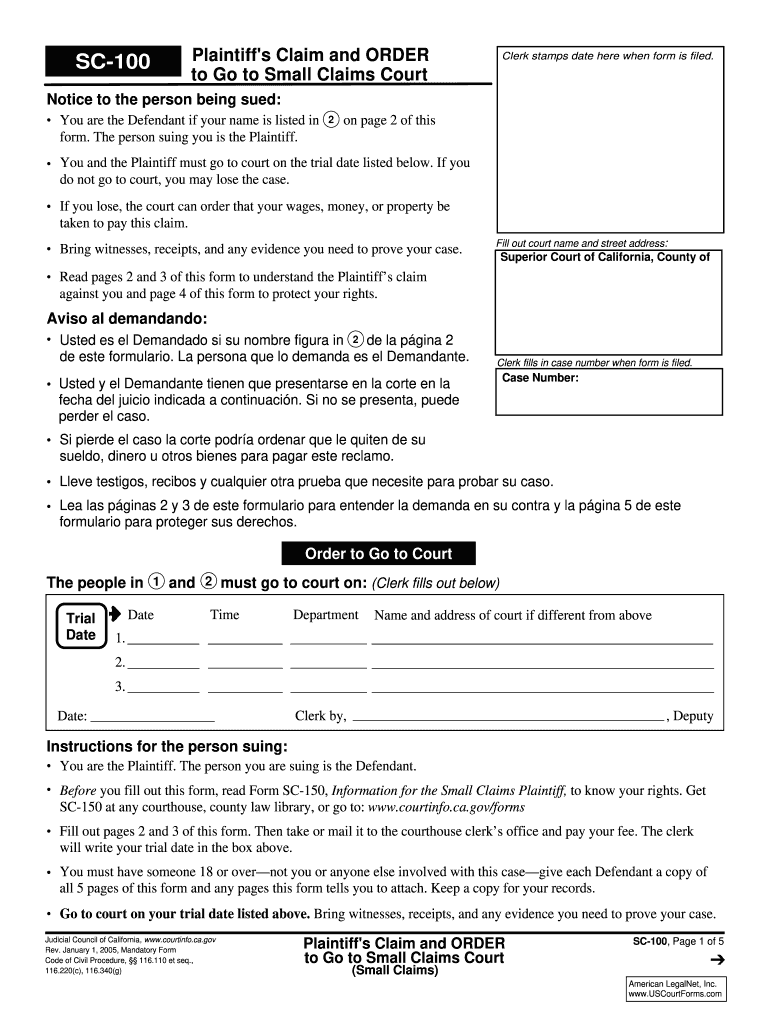  Sc100 Form 2005