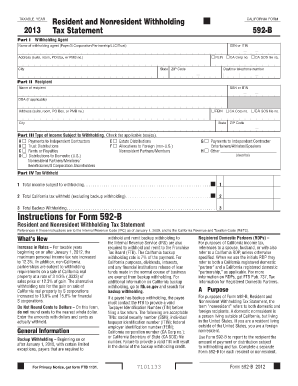 Instructions for Form 592 Franchise Tax Board CA Gov