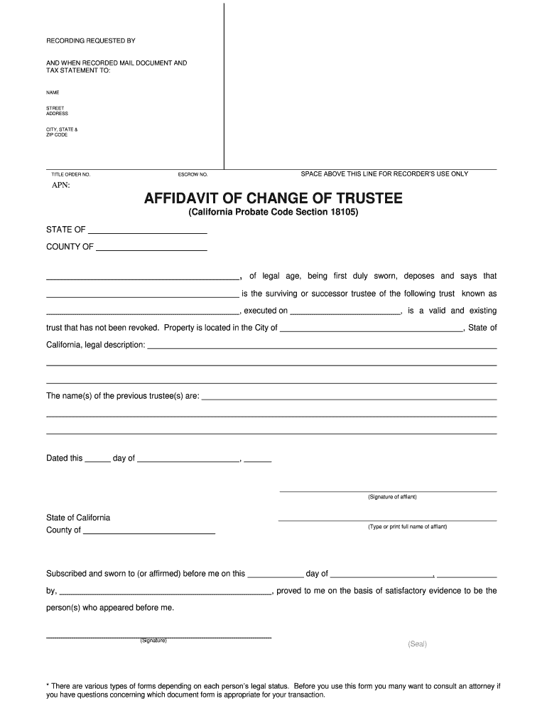 Change of Trustee Form