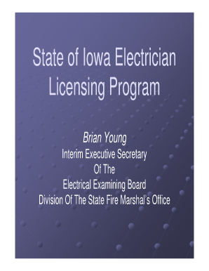 Iowa Electrical License Renewal  Form