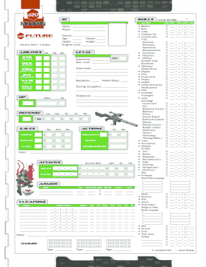 D20 Modern Character Sheet  Form