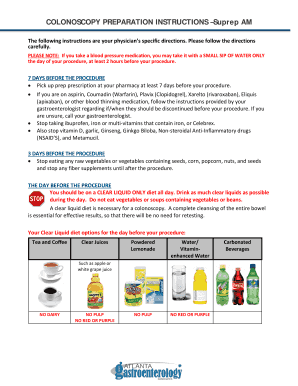 Colonoscopy Prep Instructions PDF  Form