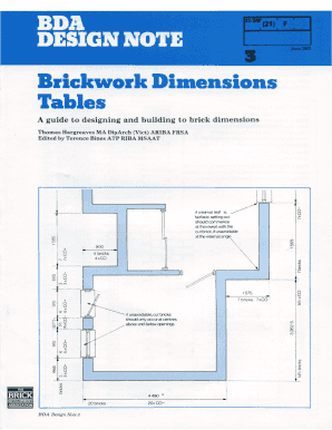 Brick Dimensions Table  Form