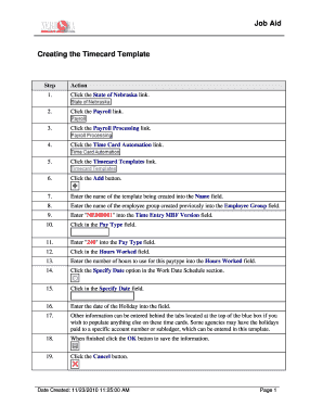 Downloadable Job Aid Template  Form