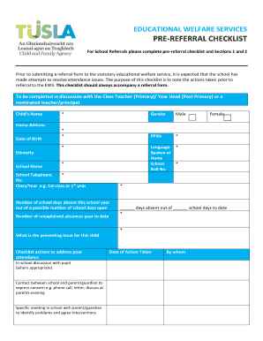 EDUCATIONAL WELFARE SERVICES  Form