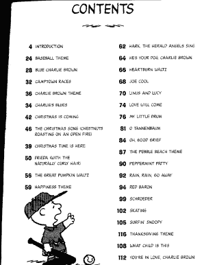 Peanuts Sheet Music PDF  Form