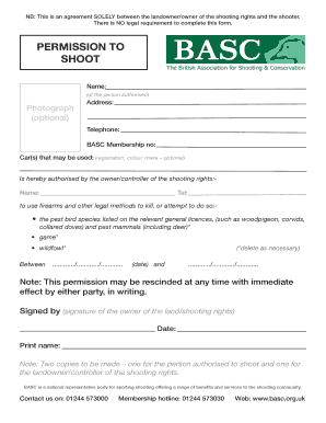 Shooting Permission Letter Template  Form