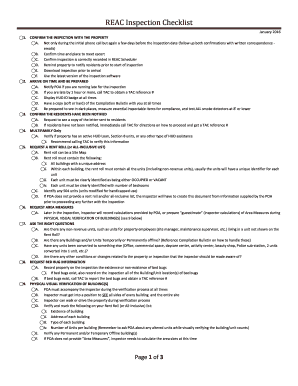Reac Inspection Checklist  Form