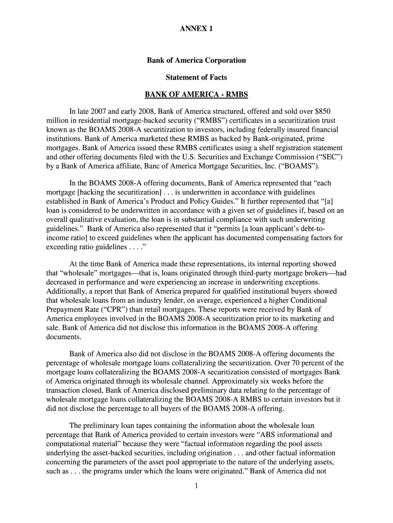 Annex 1 Statement of Facts Maryland Attorney General  Form