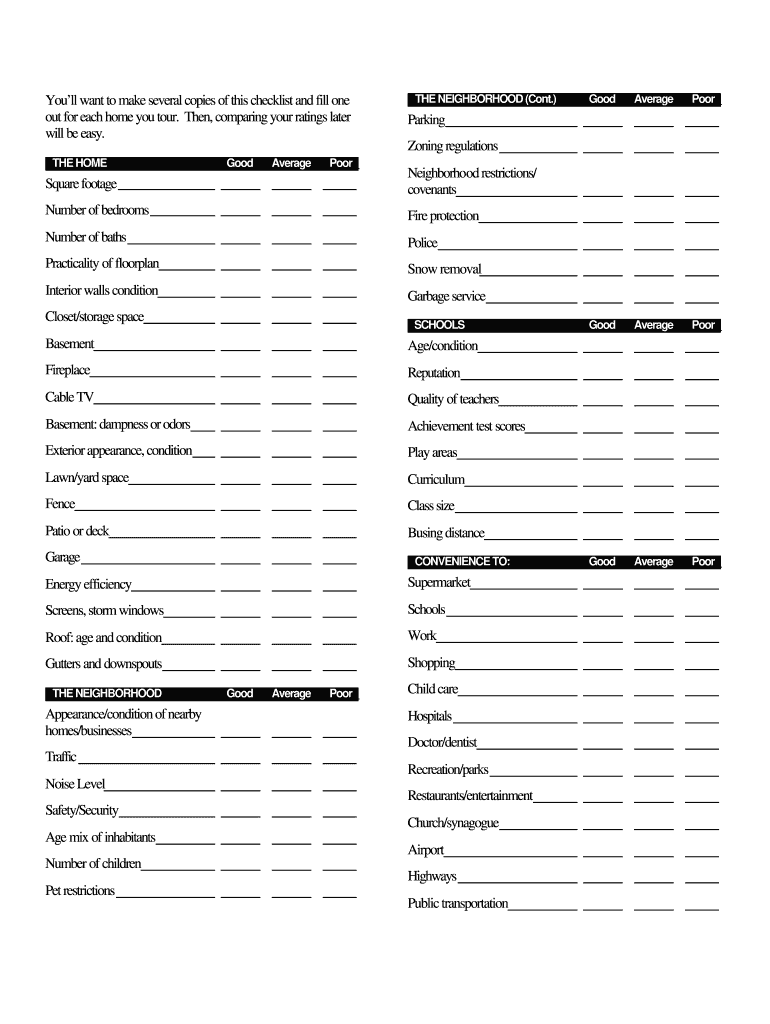 Homebuying Checklist PDF  Form