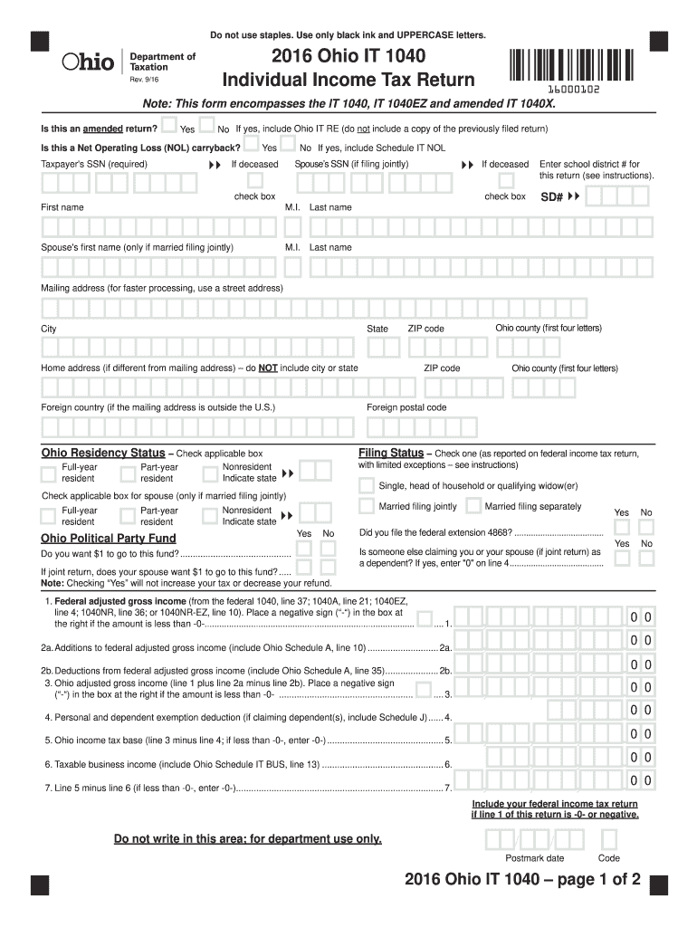 Get and Sign Ohio Form 2016