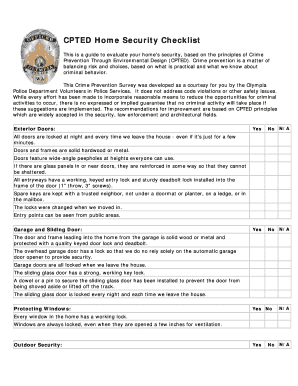 Cpted Checklist  Form