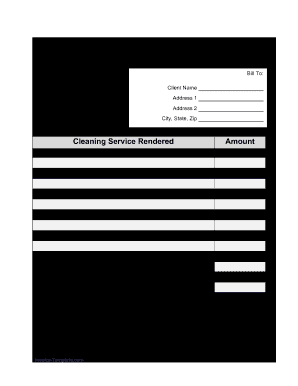 Commercial Cleaning Invoice Template  Form