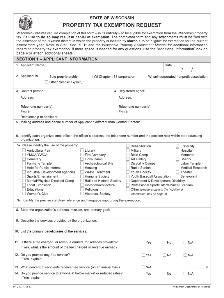 Get and Sign Wisconsin Property Tax Exemption  Form 2016