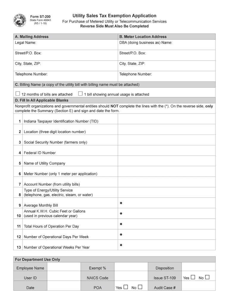  Indiana Form St 200 2013