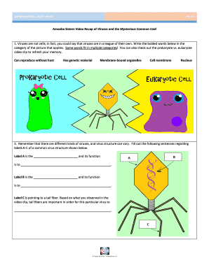 Amoeba Sisters Video Recap of Viruses and the Mysterious Common Cold Answer Key  Form