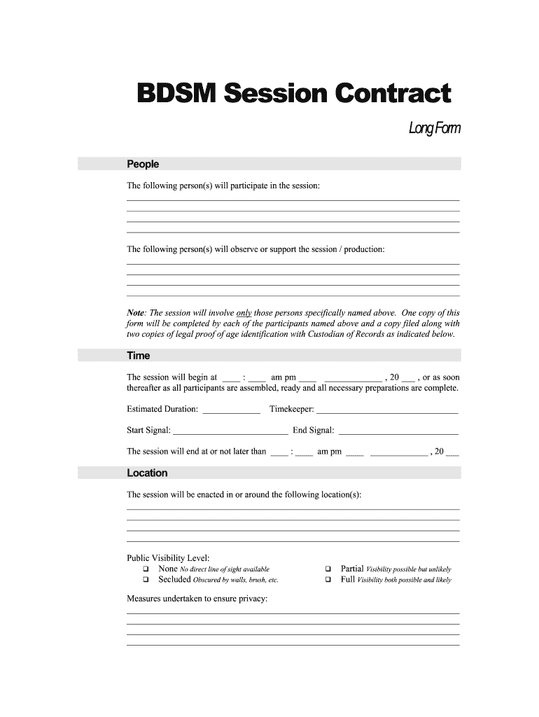 Femdom Contract  Form
