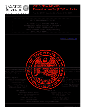  Personal Income Tax Forms  NM Taxation and Revenue Department 2016