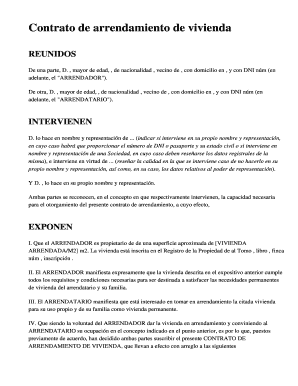 Contrato De Alquiler De Casa Simple PDF  Form