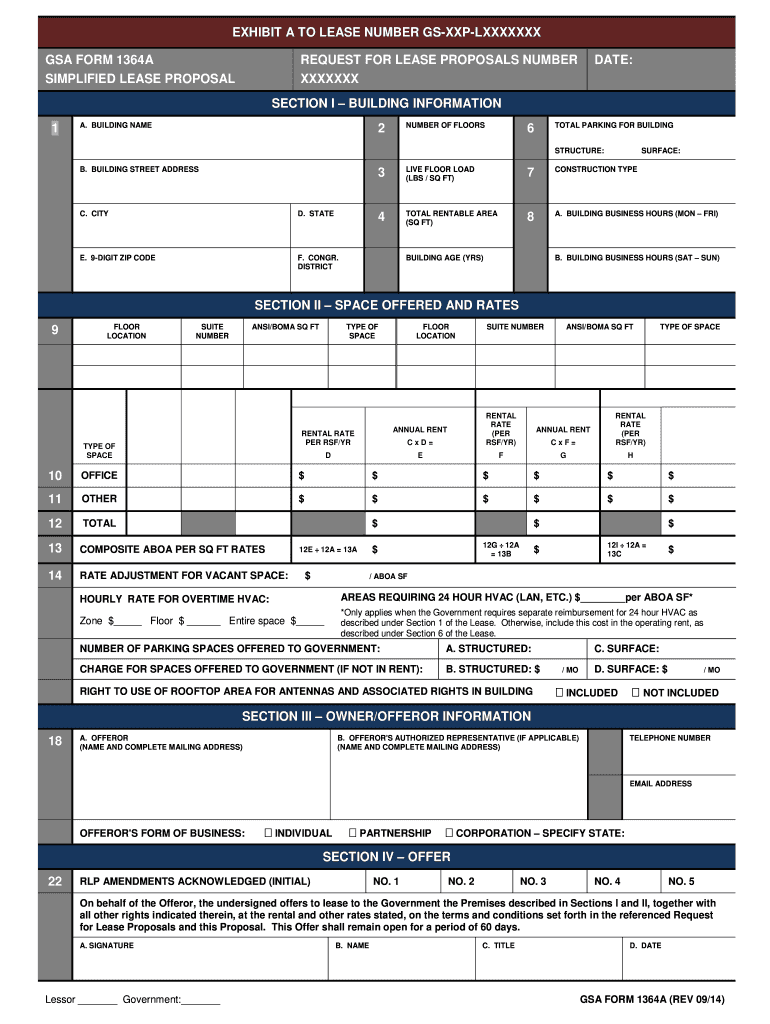 GSA Form 1364A Gsa