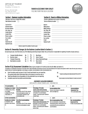 Tourism Assessment Form