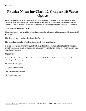 Wave Optics Notes PDF  Form