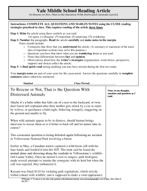 Vale Middle School Reading Article Worksheet Answers  Form