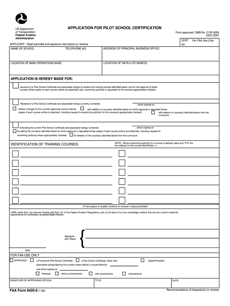 Faa Form 8420 8