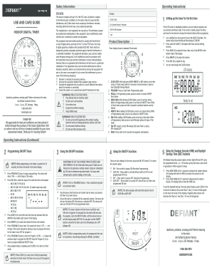 Digital Timer 458148  Form