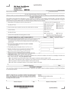 Rental Certificate  Form