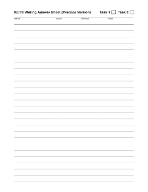 Writing Sheet PDF  Form